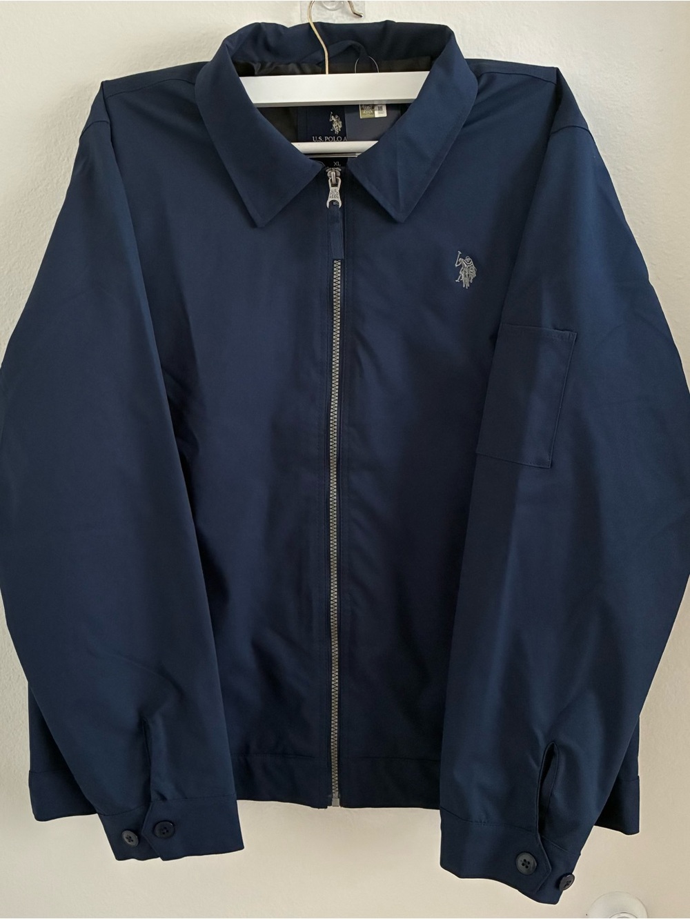 U.S. Polo Assn. Men's Collared Zip Jacket Size XL Navy New With Tags